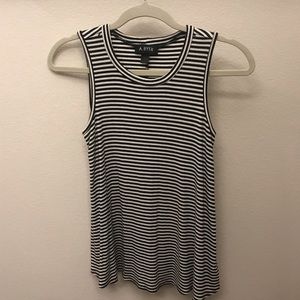 A. Byer black and white striped tank top size S